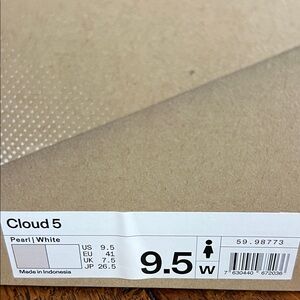 On Running Cloud 5 Women's Shoes - Pearl White